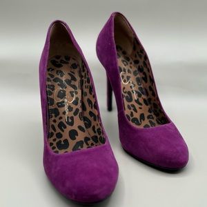 Jessica Simpson faux suede fuschia heels